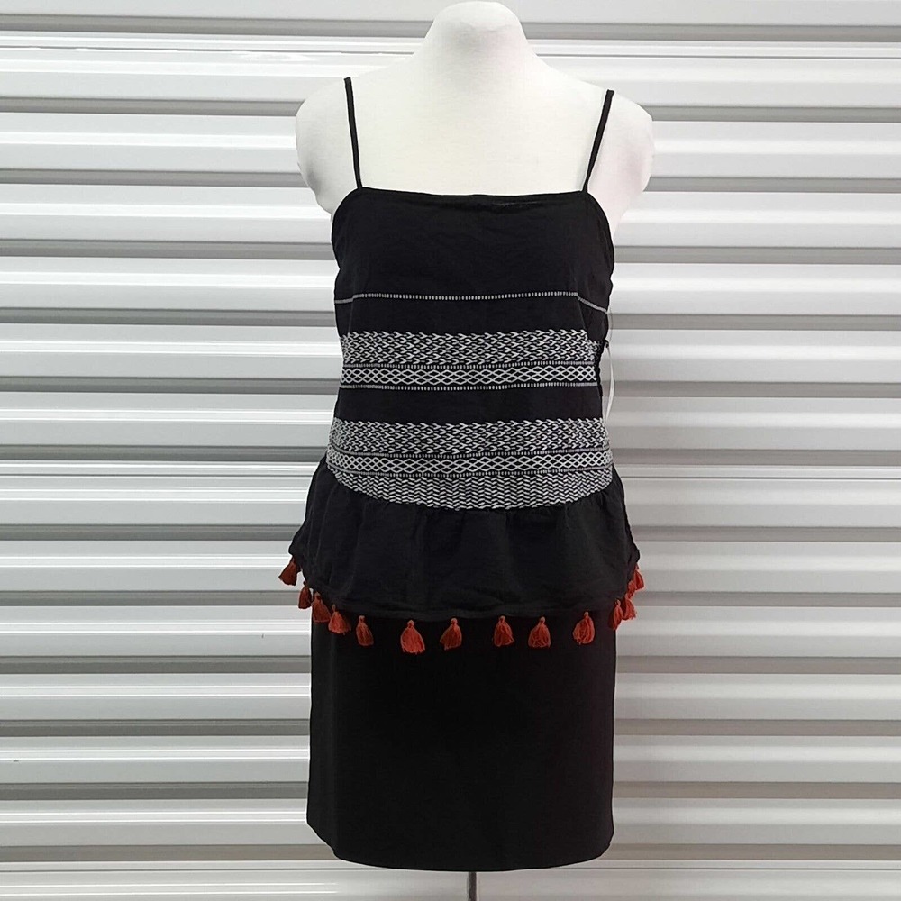 Ana Top Womens Large Black Pullover Sleeveless Casual Blouse Shirt Boho
